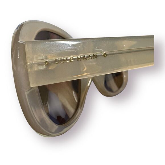 Cole Haan Polarized Oversized Sunglasses HC9008 Beige/Clear Frame‎ 54-17-135mm